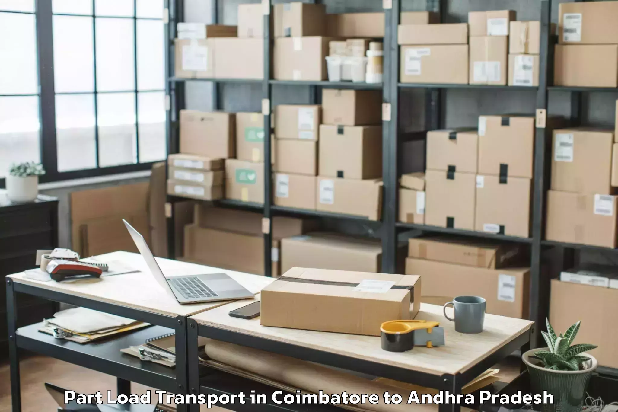 Get Coimbatore to Rajahmundry Airport Rja Part Load Transport